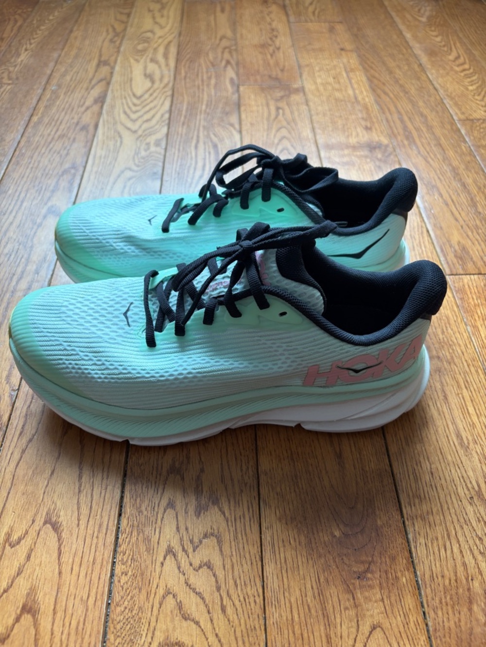 Hoka Clifton 9 Mint Green Athletic Running Shoes